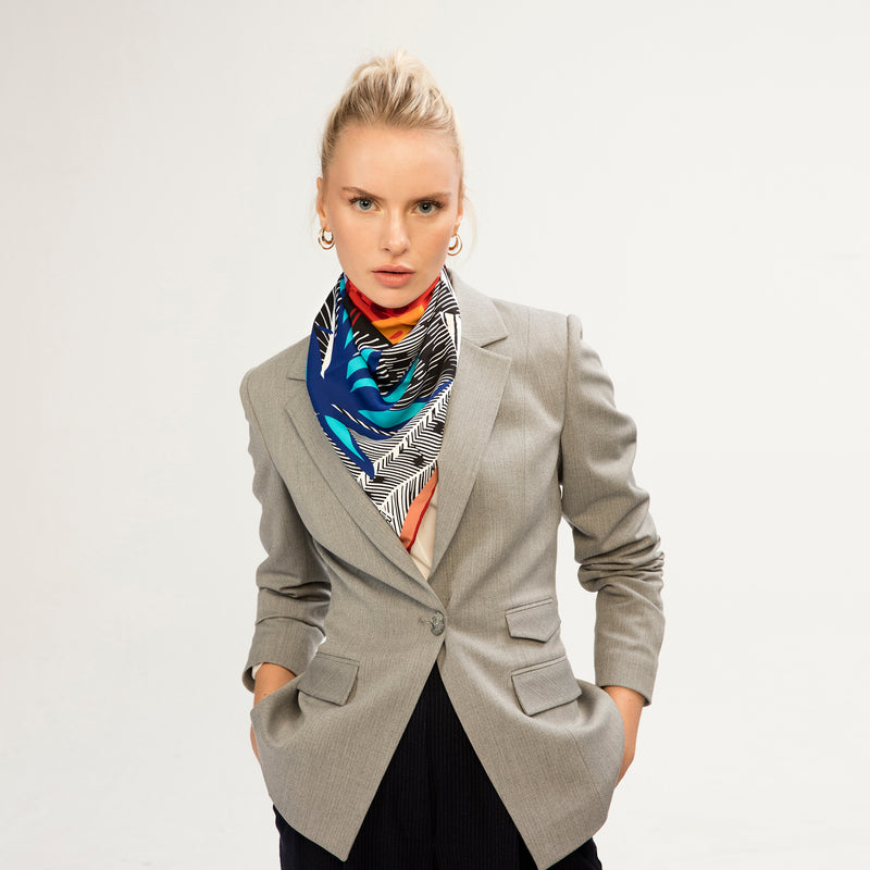 FLOWER & LINE SCARF + BRACELET SET – Silk and River