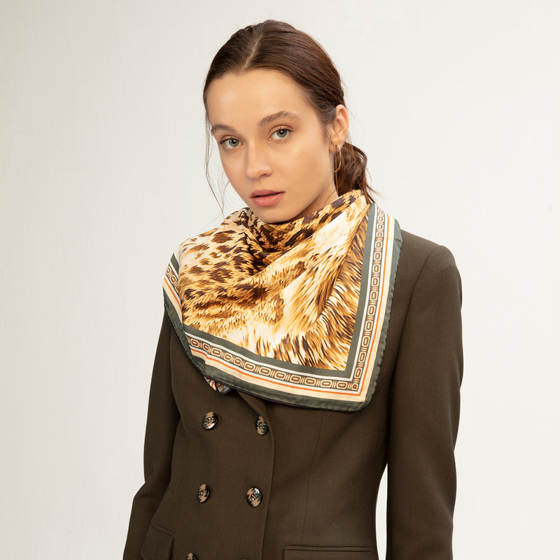 LEOPARD SCARF + BRACELET SET