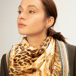 LEOPARD SCARF + BRACELET SET