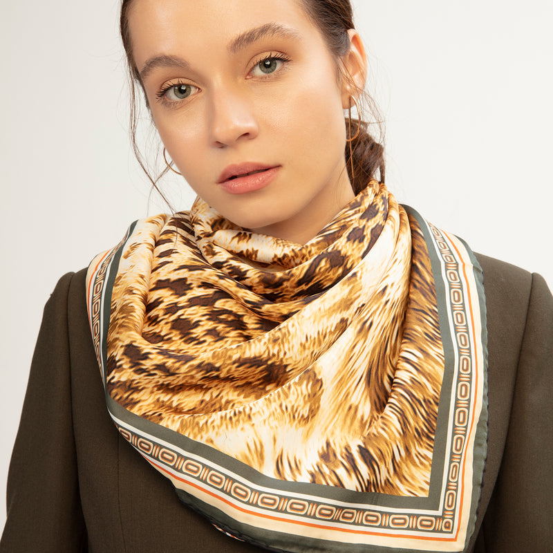 LEOPARD SCARF + BRACELET SET