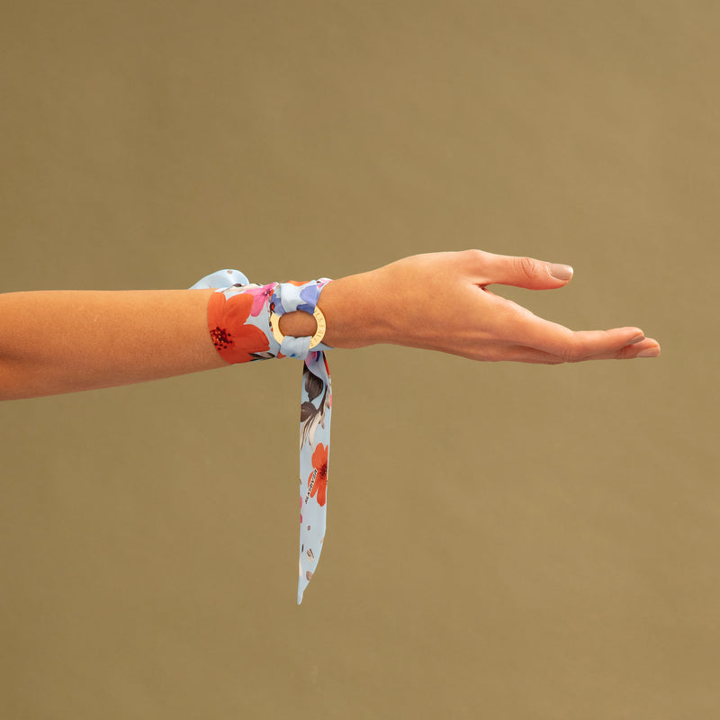 FLORAL SCARF + BRACELET SET