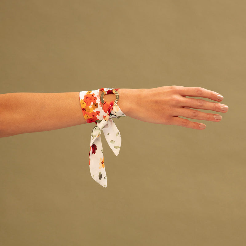 FLORAL SCARF + BRACELET SET