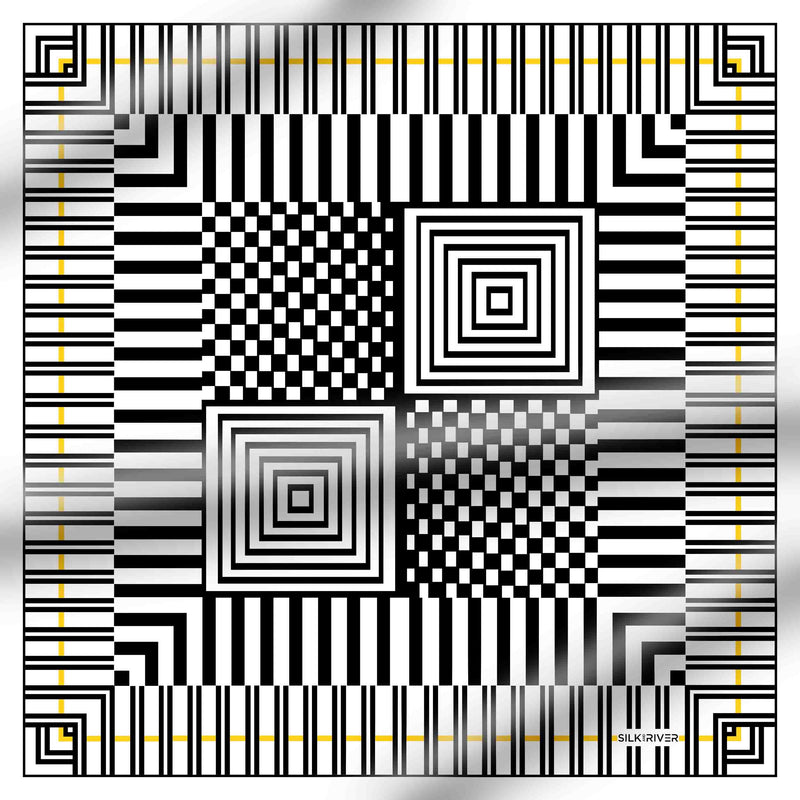 LINE & SQUARE WHITE-BLACK-YELLOW